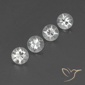 4.43 ctw White Zircon Stones, Natural Zircon in Diamond-Cut Shape for Sale