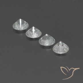 Zircon Gemstones in 6 mm (calibrated) Size for Sale, Zircon Stones in White Color