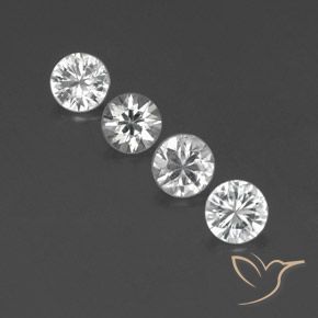 4.40ctw Natural White Zircon, Round, VVS-VS