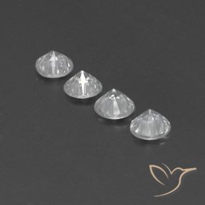Zircon Gemstones in 6 mm (calibrated) Size for Sale, Zircon Stones in White Color