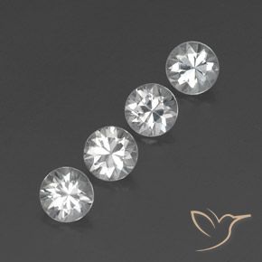 4.49 ctw White Zircon Stones, Natural Zircon in Diamond-Cut Shape for Sale