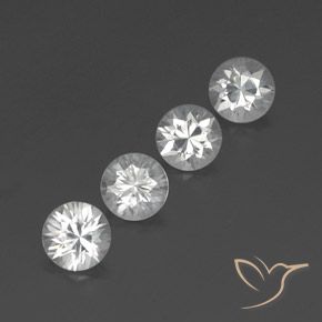 4.18 ctw White Zircon Stones, Natural Zircon in Diamond-Cut Shape for Sale