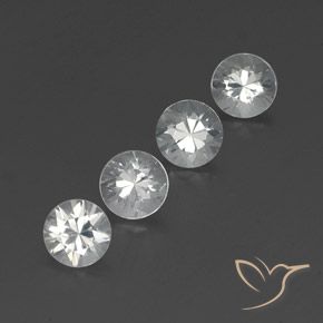 4.71 ctw White Zircon Stones, Natural Zircon in Diamond-Cut Shape for Sale
