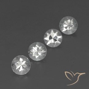 4.55 ctw White Zircon Stones, Natural Zircon in Diamond-Cut Shape for Sale