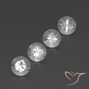 4.91 ctw White Zircon Stones, Natural Zircon in Diamond-Cut Shape for Sale