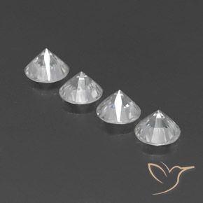 Zircon Gemstones in 6 mm (calibrated) Size for Sale, Zircon Stones in Clear White Color