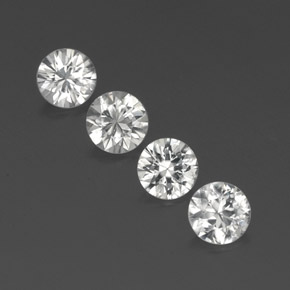 4.45 ct White Zircon Gemstone, Zircon Gem in Diamond-Cut Shape for Sale.