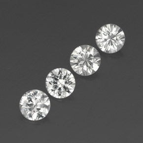 4.45 ct White Zircon Stone, Natural Zircon in Diamond-Cut Shape for Sale