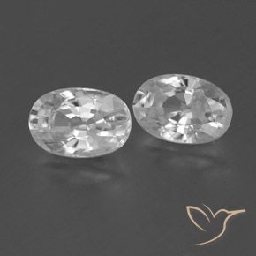 1.71 ctw White Zircon Stones, Natural Zircon in Oval Facet Shape for Sale