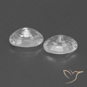 Zircon Gemstones in 6.3 x 4.2 mm Size for Sale, Zircon Stones in Clear White Color