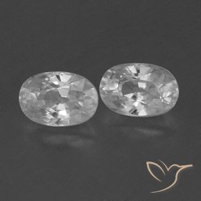 1.72 ctw White Zircon Stones, Natural Zircon in Oval Facet Shape for Sale