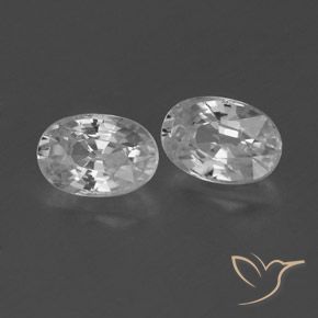 1.62 ctw White Zircon Stones, Natural Zircon in Oval Facet Shape for Sale