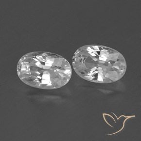 1.66 ctw White Zircon Stones, Natural Zircon in Oval Facet Shape for Sale
