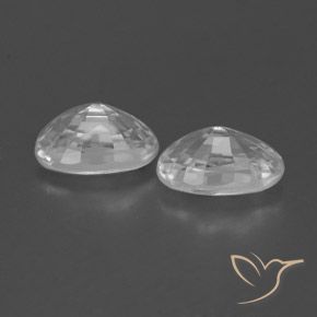 Zircon Gemstones in 6 x 4 mm (calibrated) Size for Sale, Zircon Stones in Clear White Color