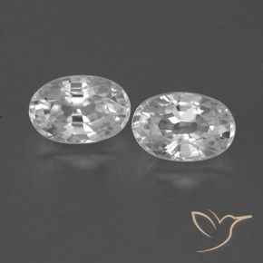 1.63 ct White Zircon, 6.1 x 4.1 mm Oval Cut From Cambodia, Photo A
