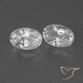 1.63 ctw White Zircon Stones, Natural Zircon in Oval Facet Shape for Sale