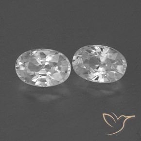 1.66 ctw White Zircon Stones, Natural Zircon in Oval Facet Shape for Sale