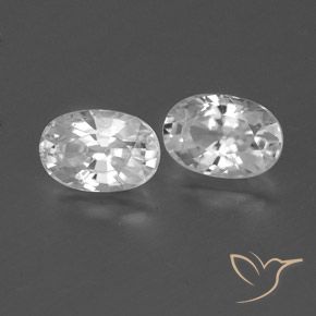 1.67 ctw White Zircon Stones, Natural Zircon in Oval Facet Shape for Sale