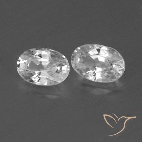 1.59 ctw White Zircon Stones, Natural Zircon in Oval Facet Shape for Sale