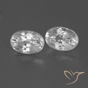 1.77 ctw White Zircon Stones, Natural Zircon in Oval Facet Shape for Sale