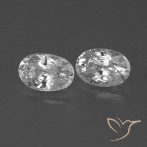 1.66 ctw White Zircon Stones, Natural Zircon in Oval Facet Shape for Sale