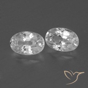 1.75 ctw White Zircon Stones, Natural Zircon in Oval Facet Shape for Sale