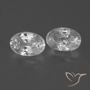 1.70 ctw White Zircon Stones, Natural Zircon in Oval Facet Shape for Sale
