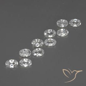 6.52 ctw White Zircon Stones, Natural Zircon in Oval Facet Shape for Sale
