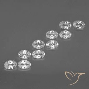 6.85 ctw White Zircon Stones, Natural Zircon in Oval Facet Shape for Sale