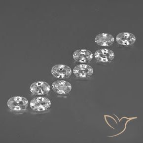 7.49 ctw White Zircon Stones, Natural Zircon in Oval Facet Shape for Sale