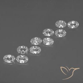 6.88 ctw White Zircon Stones, Natural Zircon in Oval Facet Shape for Sale