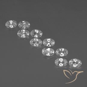 7.70ctw Natural Clear White Zircon, Oval, VVS-VS