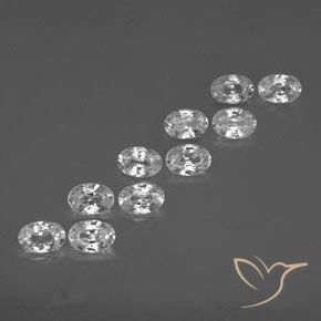 7.44 ctw White Zircon Stones, Natural Zircon in Oval Facet Shape for Sale