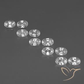 7.86ctw Natural Clear White Zircon, Oval, VVS-VS