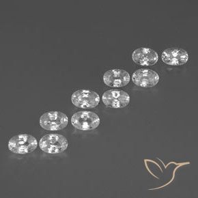 7.86 ctw White Zircon Stones, Natural Zircon in Oval Facet Shape for Sale