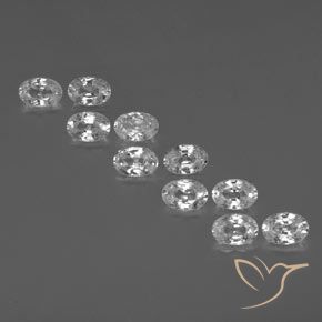 7.39ctw Natural Clear White Zircon, Oval, VVS-VS