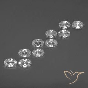 6.96 ctw White Zircon Stones, Natural Zircon in Oval Facet Shape for Sale