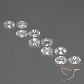 7.42ctw Natural Clear White Zircon, Oval, VVS-VS