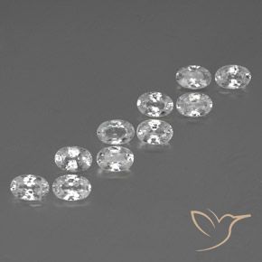 7.42 ctw White Zircon Stones, Natural Zircon in Oval Facet Shape for Sale
