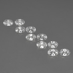 White Zircon Gem - 0.8ct Oval Facet (ID: 359979)