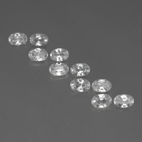 7.20 ctw White Zircon Gemstones, Zircon Gems in Oval Facet Shape for Sale.