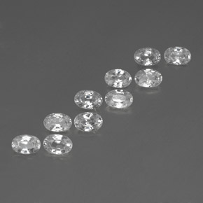 7.20 ctw White Zircon Stones, Natural Zircon in Oval Facet Shape for Sale