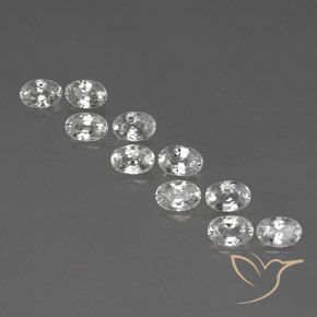 7.92ctw Natural White Zircon, Oval, VVS-VS
