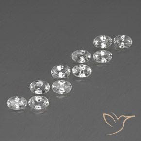 7.92 ctw White Zircon Stones, Natural Zircon in Oval Facet Shape for Sale