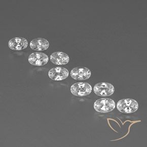 8.29ctw Natural White Zircon, Oval, VVS-VS