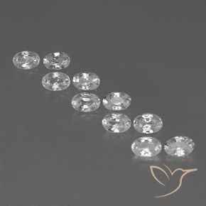 7.39ctw Natural White Zircon, Oval, VVS-VS