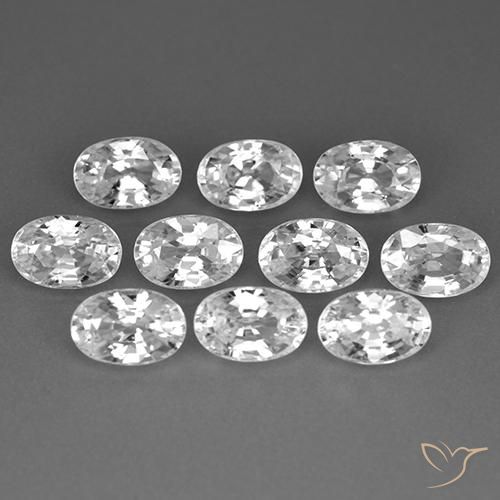 8.03ctw Natural Clear White Zircon, Oval, VVS-VS