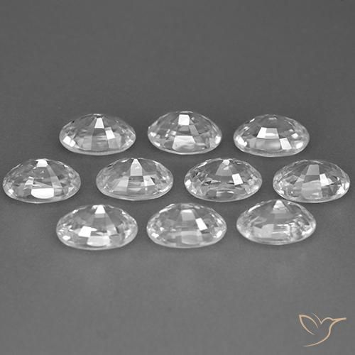 Zircon Gemstones in 6 x 4 mm (calibrated) Size for Sale, Zircon Stones in Clear White Color