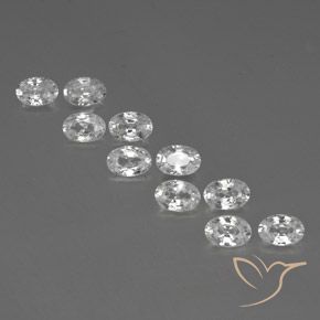 7.41ctw Natural White Zircon, Oval, VVS-VS