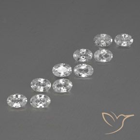 7.41 ctw White Zircon Stones, Natural Zircon in Oval Facet Shape for Sale